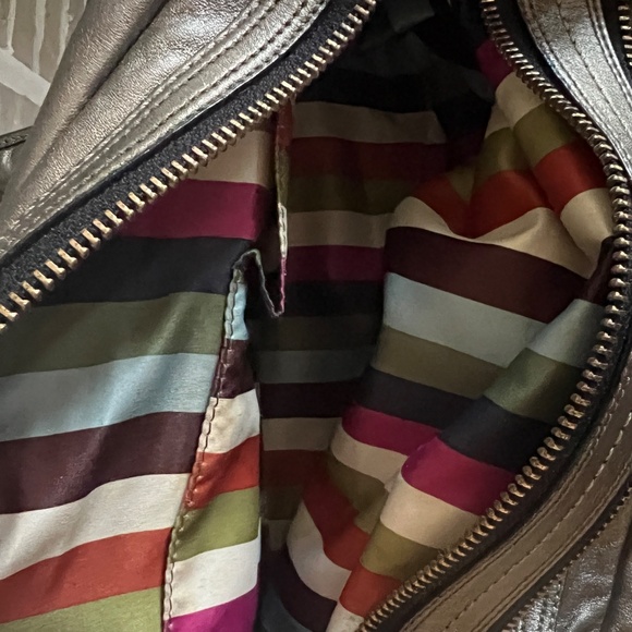 Limited Edition Coach Bleecker Street Peyton Metallic Leather Satchel - Picture 4 of 7